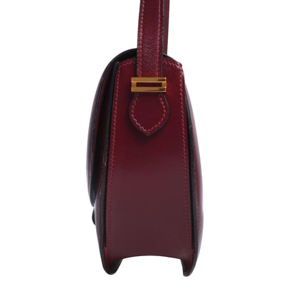 ヴィンテージショルダーバッグ　ボックスカーフ　ルージュアッシュ　GP　〇O刻印