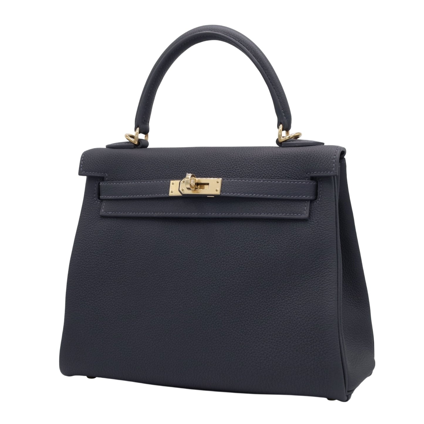 Kelly 25 Togo Ardoise Champagne Gold W engraved