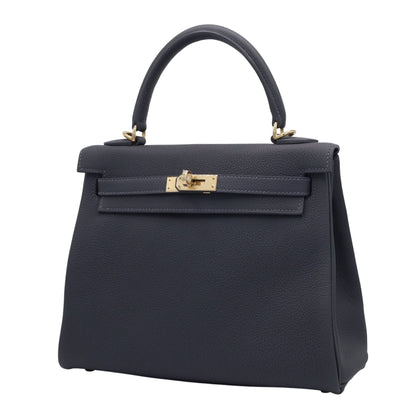 Kelly 25 Togo Ardoise Champagne Gold W engraved