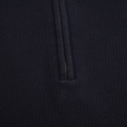 Half zip cut and sew cotton navy M