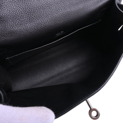 Pochette Kelly Evergrain Black SS □I engraved