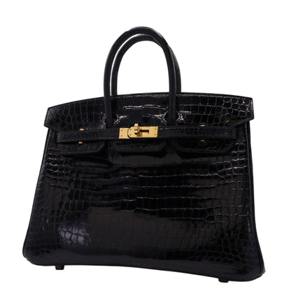 Birkin 25 Porosus Black GP ZStamp