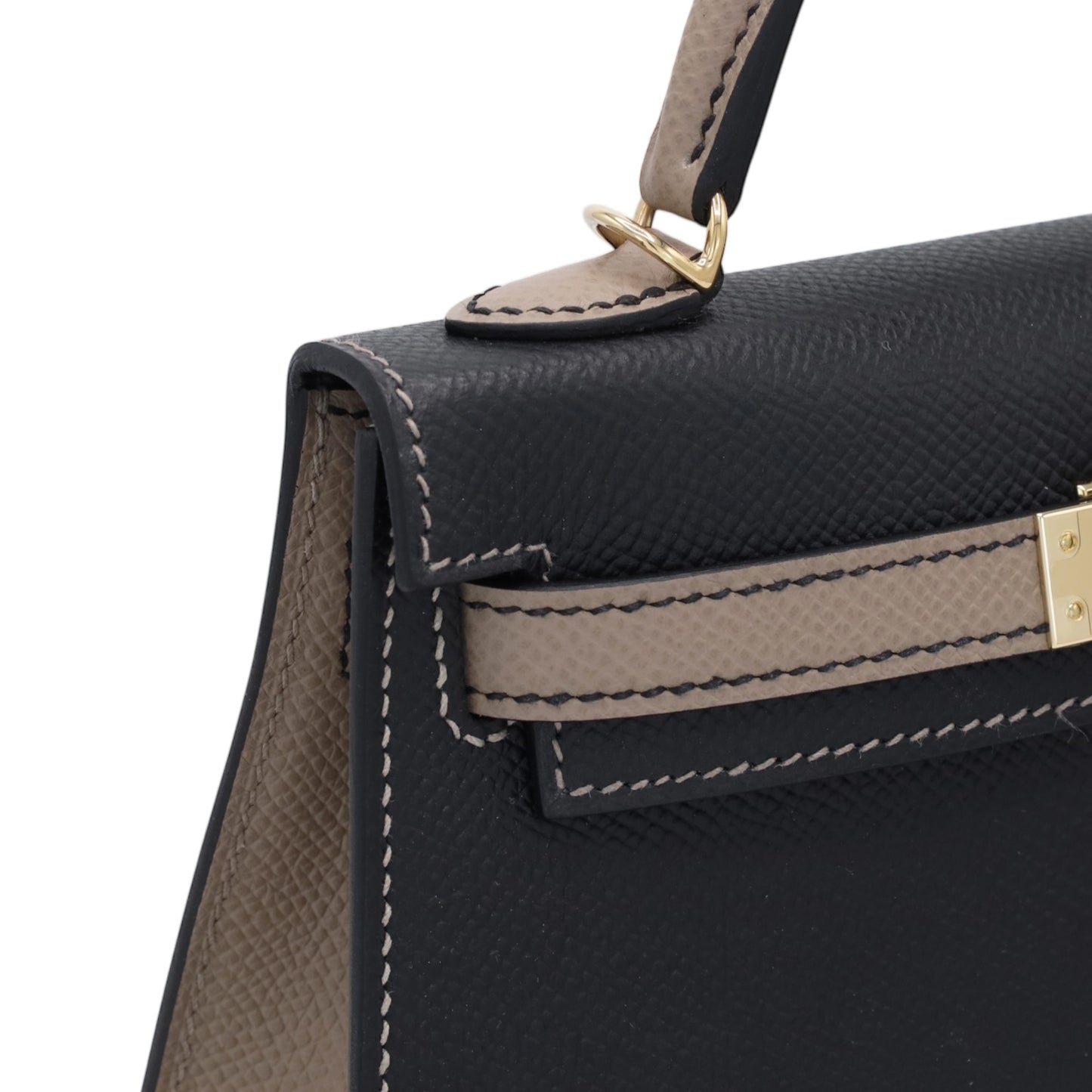 迷你凯莉包 2 个人订单 Vaux Epson 黑色 Griasphalt 香槟金色五金件 W 雕刻