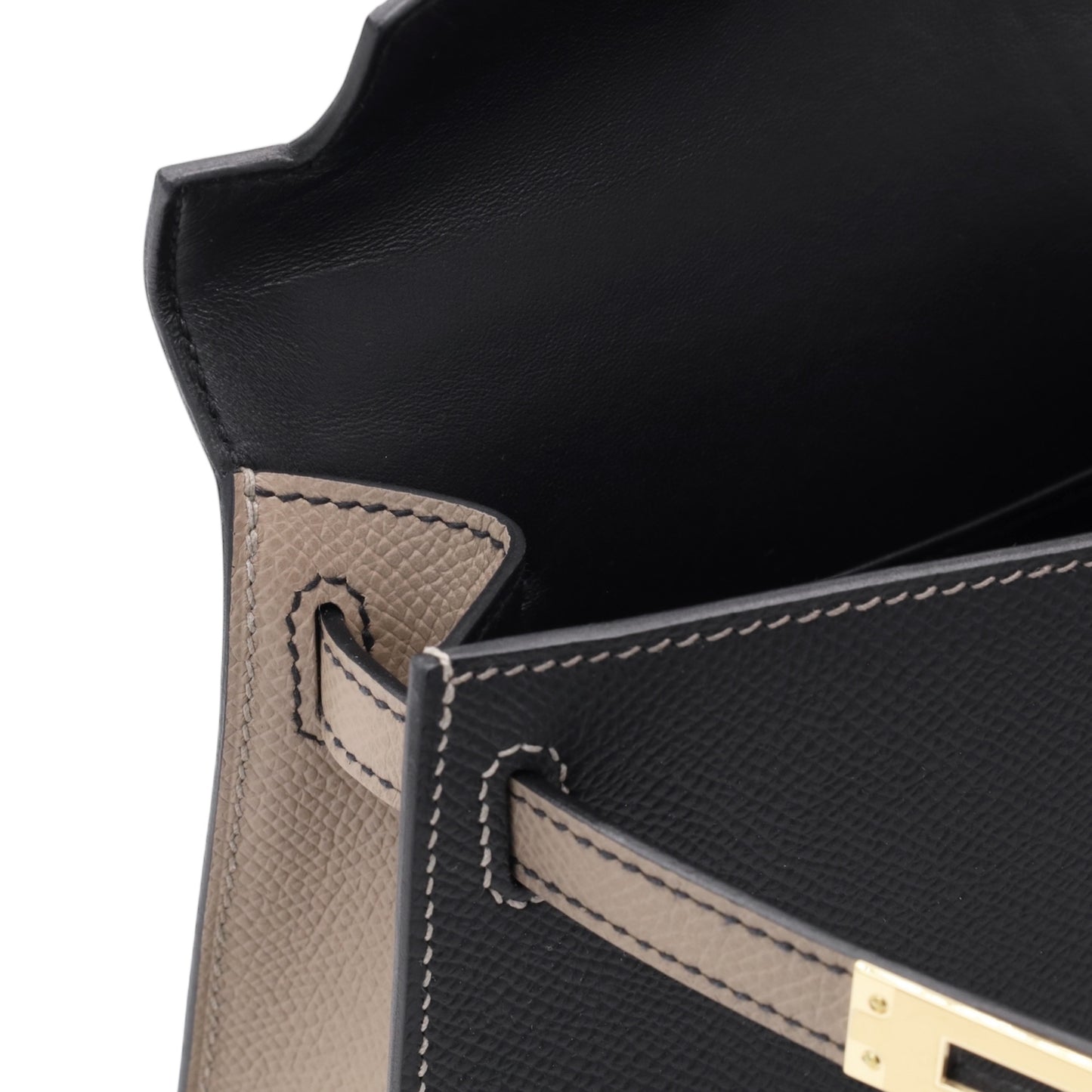 迷你凯莉包 2 个人订单 Vaux Epson 黑色 Griasphalt 香槟金色五金件 W 雕刻