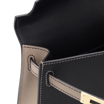 迷你凯莉包 2 个人订单 Vaux Epson 黑色 Griasphalt 香槟金色五金件 W 雕刻