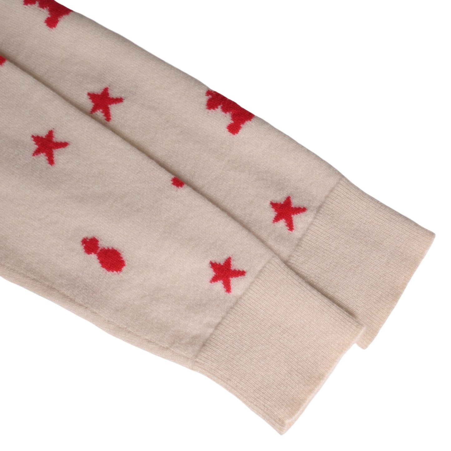 针织剪切和缝制Poste et Cavalerie Cashmere白色红色42