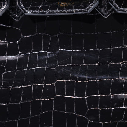Birkin 25 Porosus Black GP ZStamp