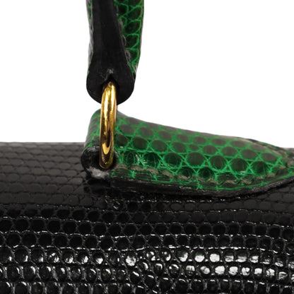 Mini Kelly Bicolor Lizard Black Green GP XX engraved