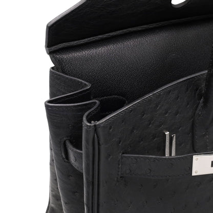 Birkin 35 Ostrich Black SS □JStamp