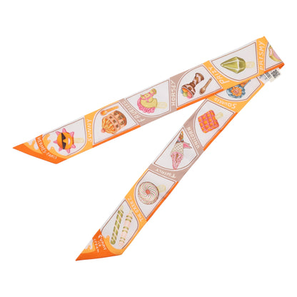 ツイリー　Ice Craem　シルク　ホワイト　オレンジ