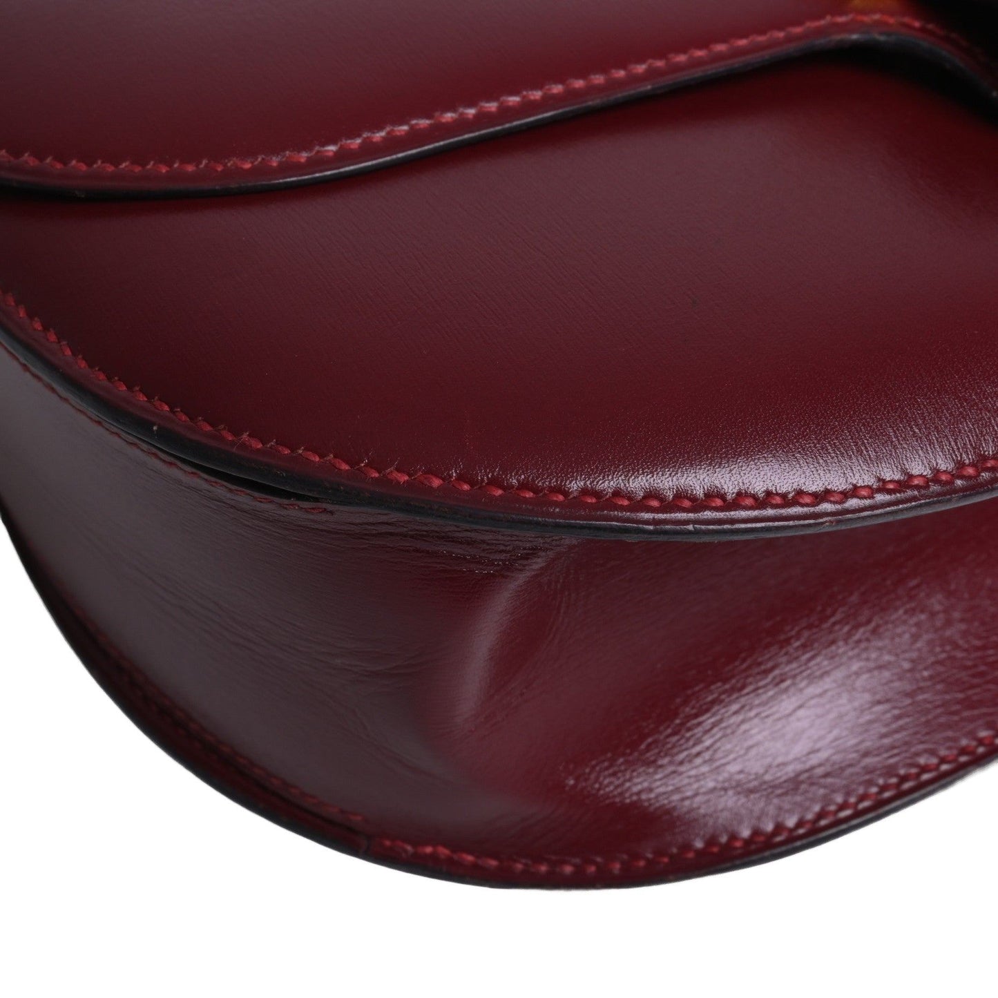 ヴィンテージショルダーバッグ　ボックスカーフ　ルージュアッシュ　GP　〇O刻印