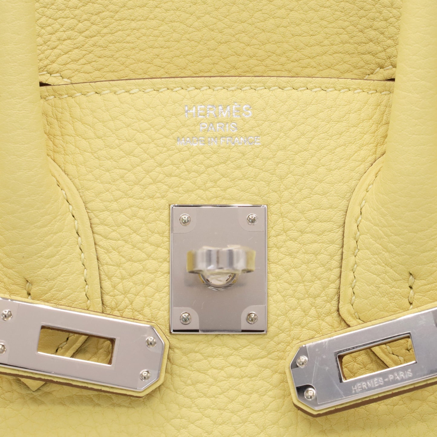 Birkin 25 Togo Jaune Poussin SS K stamp