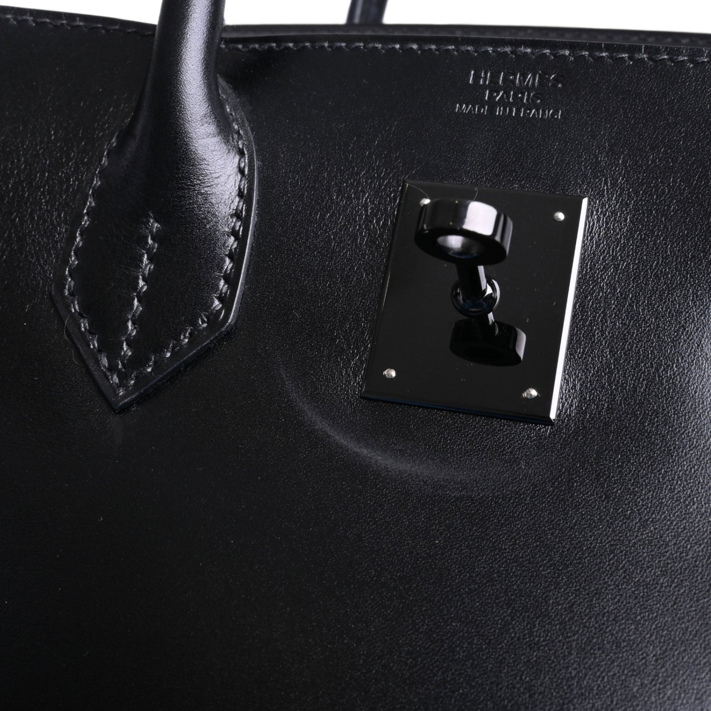 Birkin 30 Saw Black Box Calf □N Engraved
