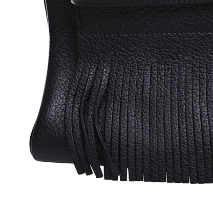 Shoulder Kelly Fringe Togo Black GP □M engraved