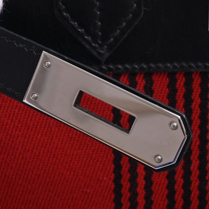 Birkin 30 Box Calf Toile Potamos Black Red SS □J Engraved