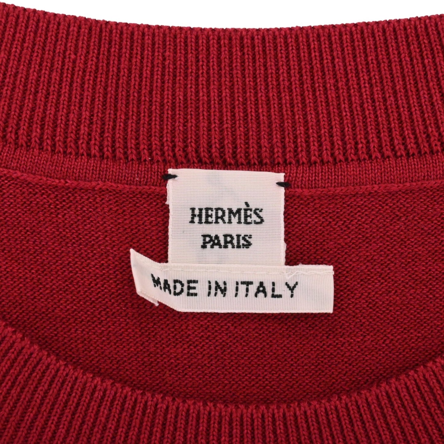 ニットワンピース　コットン　レッド　36