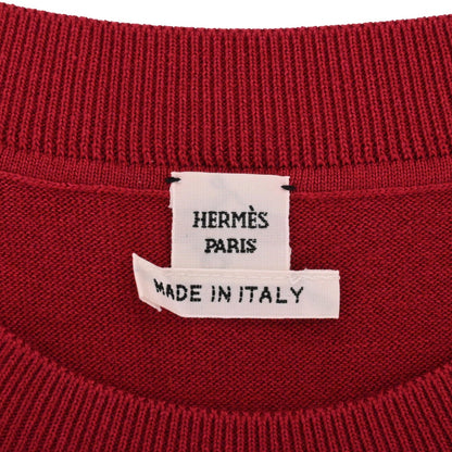 ニットワンピース　コットン　レッド　36