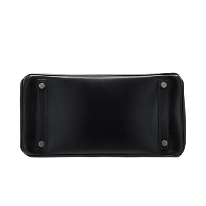 バーキン30　ボックスカーフ　ブラック　ルテニウム金具　□G刻印