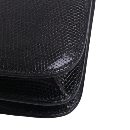 コンスタンスミニ　リザード　ブラック　ルテニウム金具　□I刻印