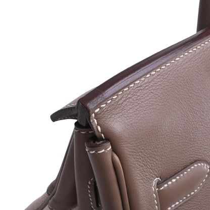 Birkin 35 Vauswift Toile Ash Etoupe SS □K engraved