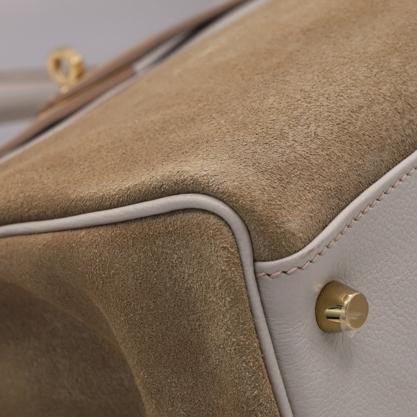 Kelly 32 Voever Color Grizzly Pearl Gray Champagne Gold Hardware □Q Stamp