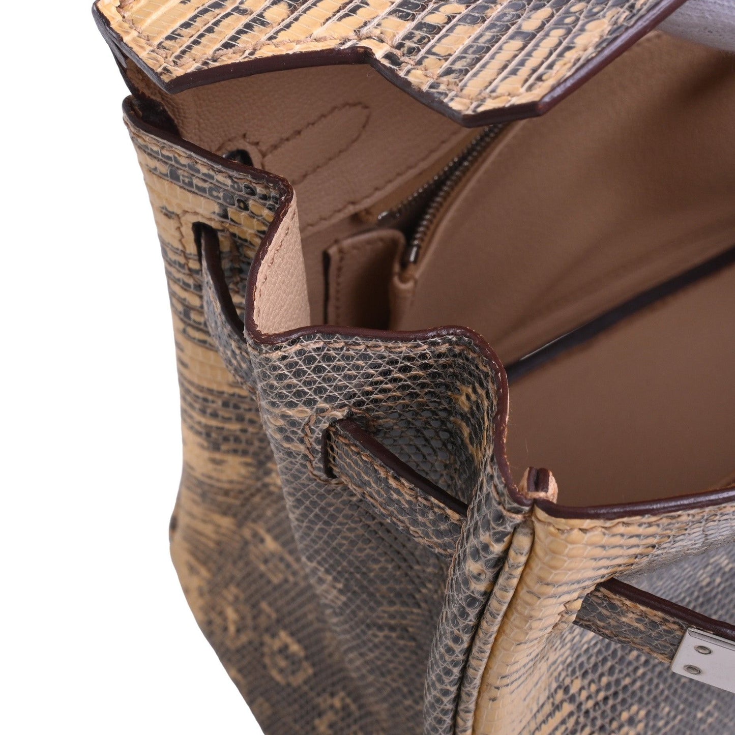 バーキン25　リザードナチュラ　デザート　SS　□N刻印