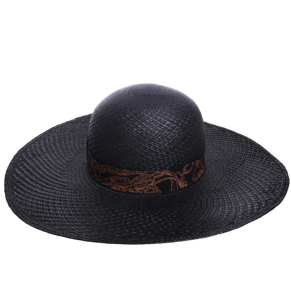Straw hat, ceremony bridle, straw, black, 59