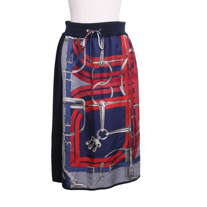 Knitted skirt, silk blend, navy, 40