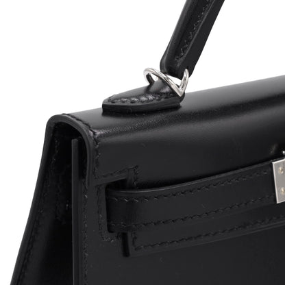 Mini Kelly 2 Box Calf Black SS K Stamp