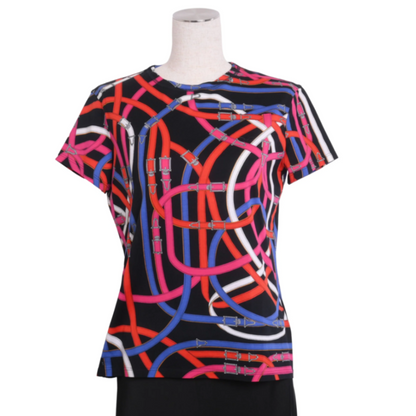 Tシャツ　コットン　マルチカラー　ブラック　38