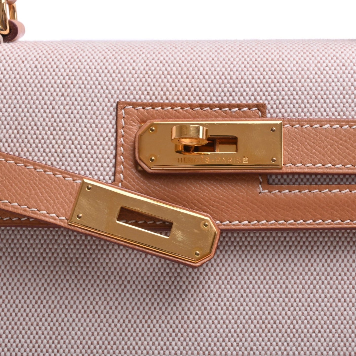 Kelly 28 Kushbell Toile Ash Gold GP □F engraved