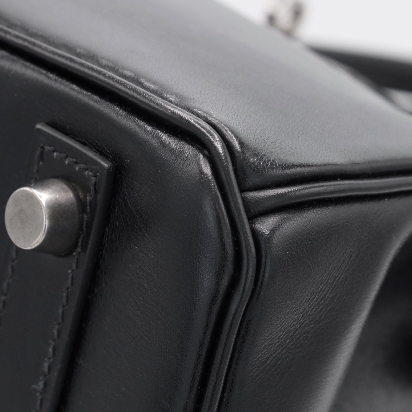 バーキン30　ボックスカーフ　ブラック　ルテニウム金具　□G刻印