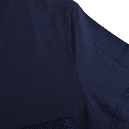 Tシャツ　H刺繍　コットン　ネイビー　36