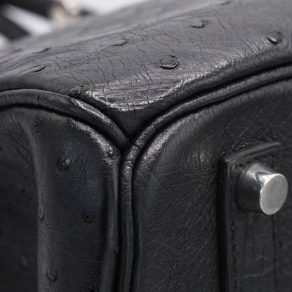Birkin 35 Ostrich Black SS □JStamp
