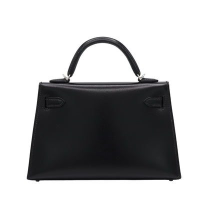 Mini Kelly 2 Box Calf Black SS K Stamp