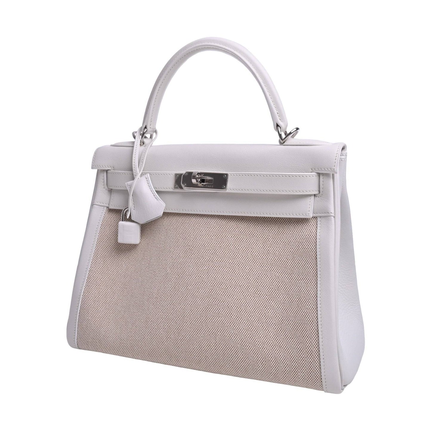 Kelly 28 Voor Swift Toile Ash White □K engraved