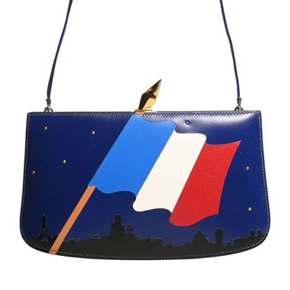 サックアマリース　フランス国旗　ボックスカーフ　ブルー　〇S刻印