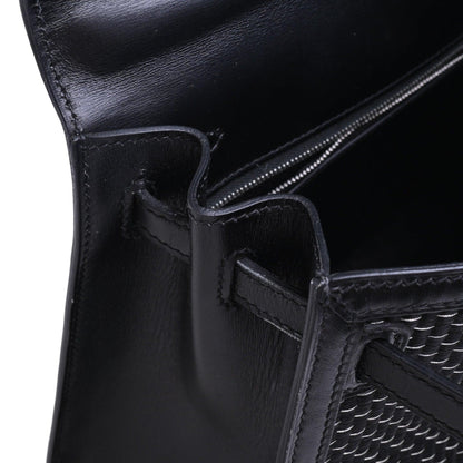 Kelly 25 Metal Crinorun Box Calf Black SS □C Engraved