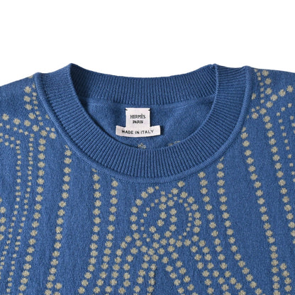 ニット　式典用馬勒　カシミヤ　ブルー　40