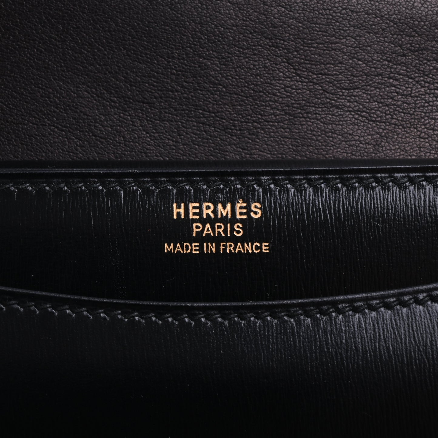 HERMES リングドゥ　ショルダーバッグ　ボックスカーフ　黒　GP　〇M刻印