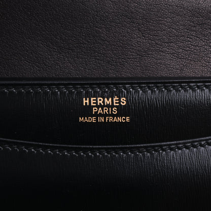 HERMES リングドゥ　ショルダーバッグ　ボックスカーフ　黒　GP　〇M刻印