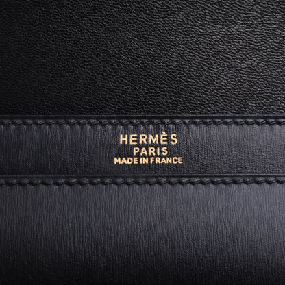 HERMES メドール　クラッチバッグ　ボックスカーフ　黒　GP　〇X刻印