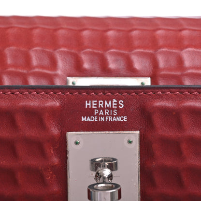 HERMES ケリー32　ドゥイッチ　ワッフル　ボックスカーフ　ルージュアッシュ　SS　□G刻印