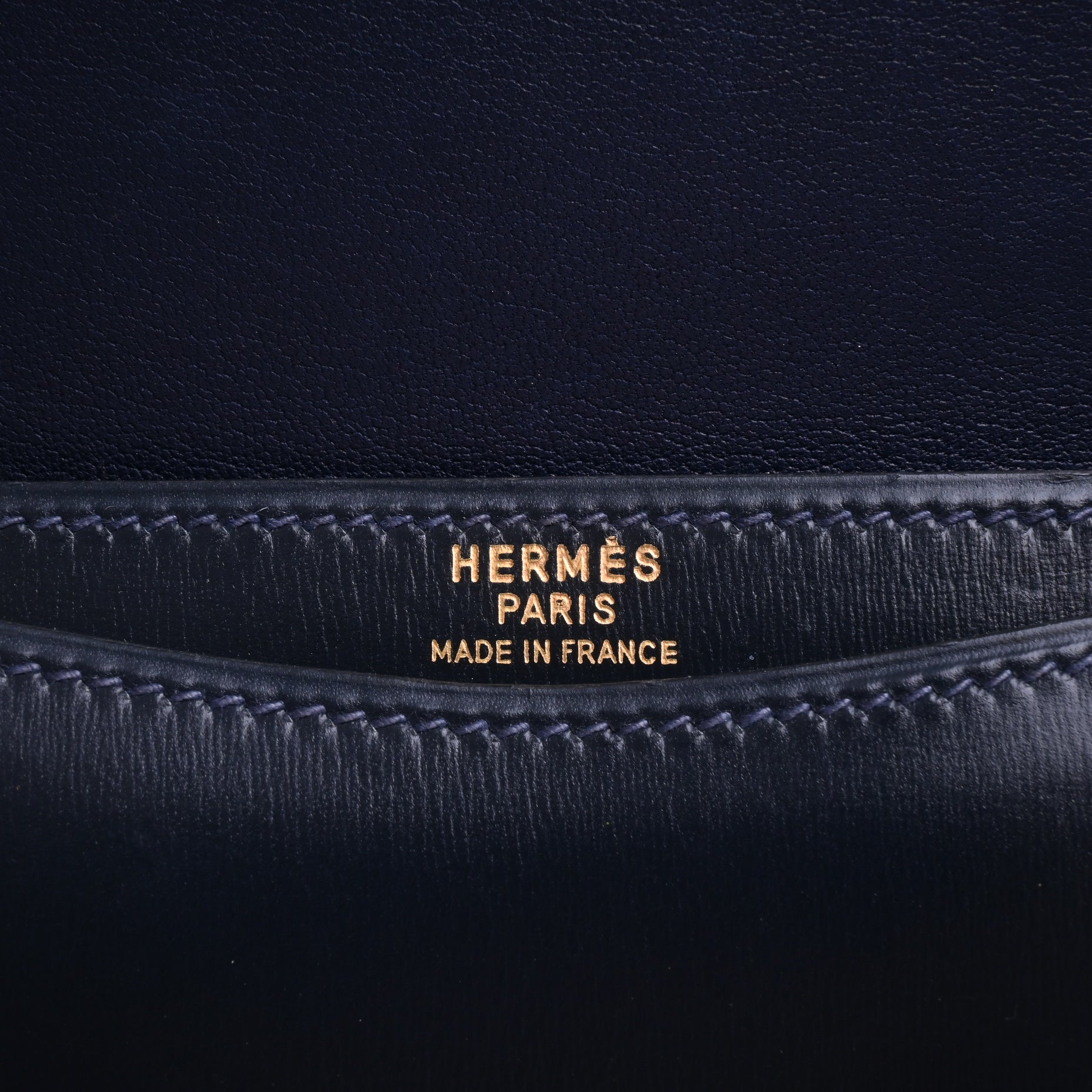 HERMES アルカザール　ボックスカーフ　ブルーインディゴ　GP　〇Ｎ刻印