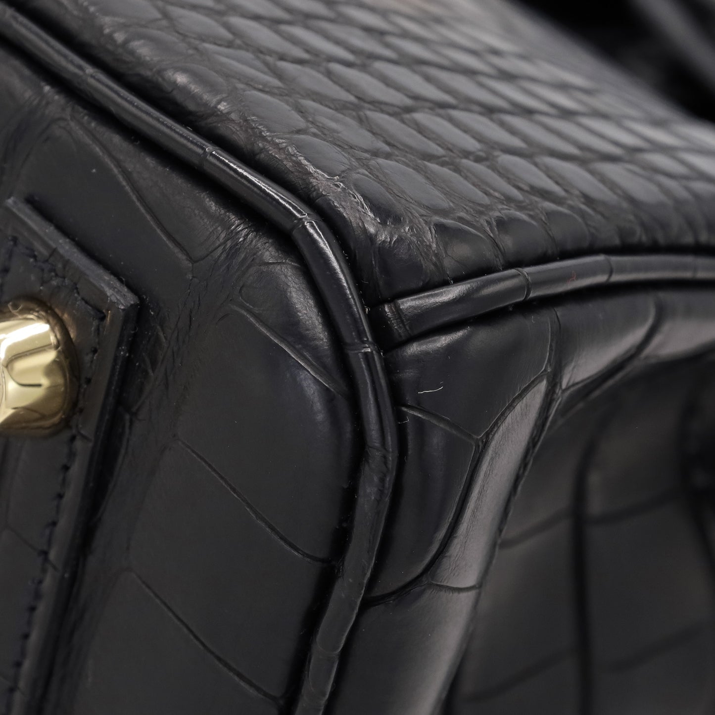 バーキン25　アリゲーターマット　ブラック　GP　K刻印