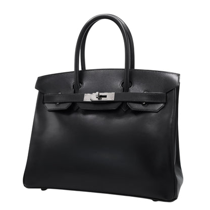 バーキン30　ボックスカーフ　ブラック　ルテニウム金具　□G刻印