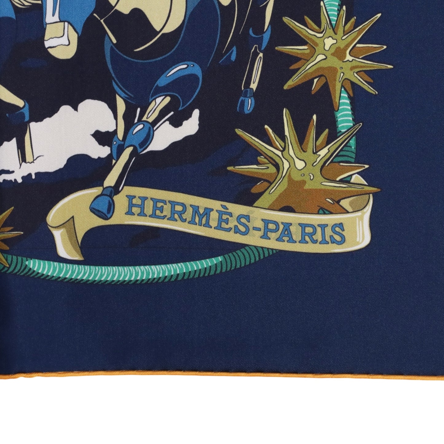 カレ90　ダブルフェイス　野生馬Ⅱ　シルク　ネイビー