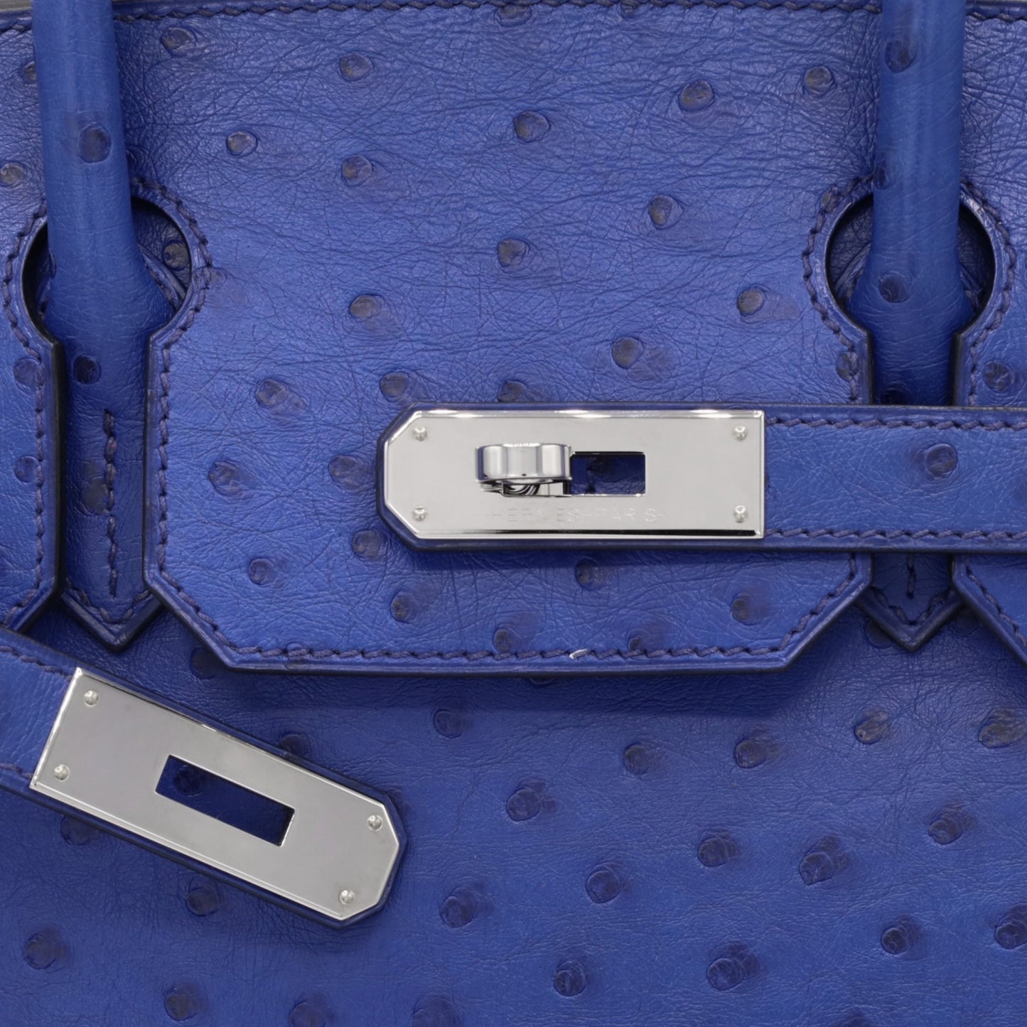 バーキン30　オーストリッチ　ブルーアイリス　SS　C刻印