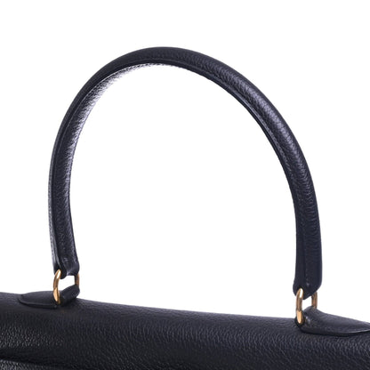 Shoulder Kelly Fringe Togo Black GP □M engraved