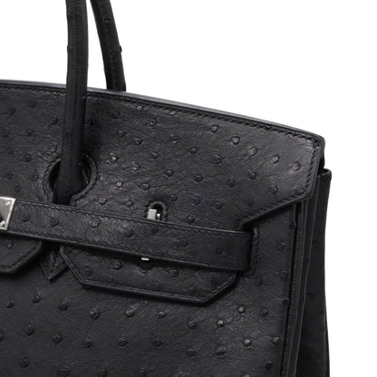 Birkin 35 Ostrich Black SS □JStamp